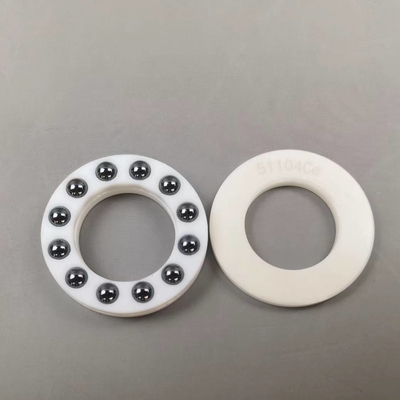ZrO2 Ceramic Thrust Bearing 51104 Races Si3N4 Ball PTFE Cage