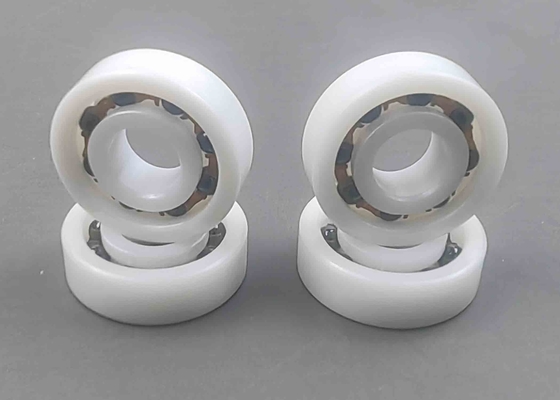 White CE695ZR 5x13x4mm High Temp Ceramic Bearings Nylon Cage With Silicon Nitride Balls