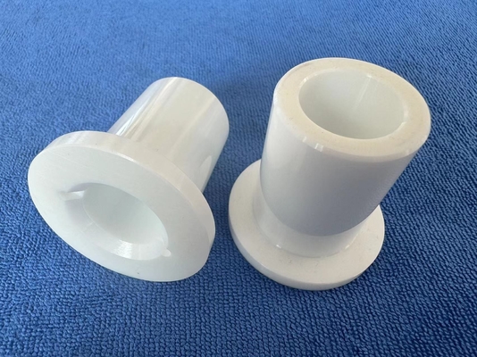 White Pumps Ceramic Sliding ZrO2 Bearings Sleeve Bushing with Step
