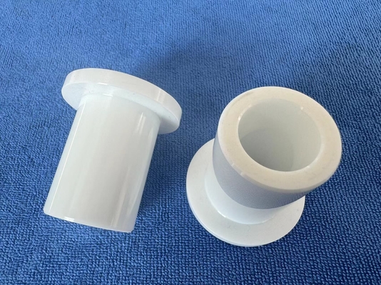 White Pumps Ceramic Sliding ZrO2 Bearings Sleeve Bushing with Step